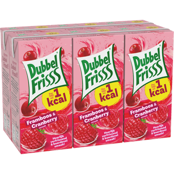 DubbelFrisss 1Kcal Framboos - Cranberry 6-pack 0,2L