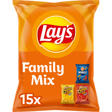 Lay's Family Mix Chips 15 Uitdeelzakjes 3 Smaken