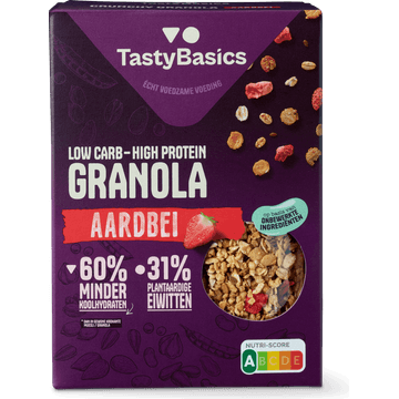 TastyBasics Low Carb - High Protein Granola Aardbei