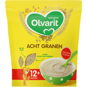 Olvarit 12+ Maanden Acht Granen Babypap 200g