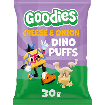 Goodies Snack Dino Puffs Cheese & Onion 30g