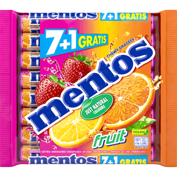 Mentos Fruit 7+1 Rollen 300 g