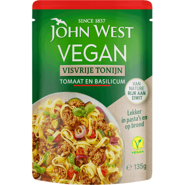 John West Vegan Visvrije Tonijn met Tomaat en Basilicum 135g
