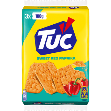 TUC Crackers Paprika Smaak (3 x 100g) 300g