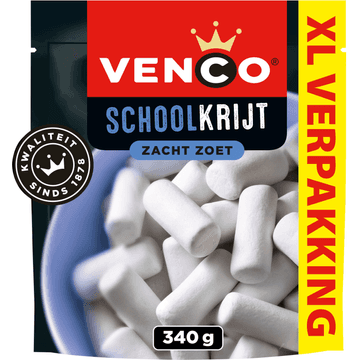 Venco Schoolkrijt Zacht Zoet XL Verpakking 340 g