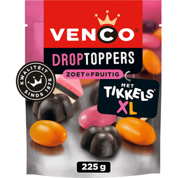 Venco Droptoppers Zoet & Frutig met Tikkels XL 225 g