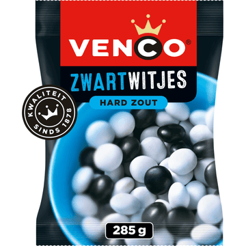 Venco Zwartwitjes Hard Zout 285 g