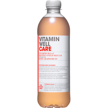 Vitamin Well Care Vitamine B12+C Biotine + Foliumzuur met De Smaak van Rode Grapefruit 500 ml