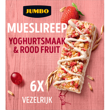 Jumbo Mueslireep Yoghurtsmaak & Rood Fruit 6 Stuks