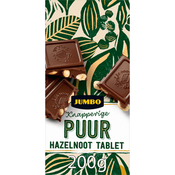 Jumbo Pure Chocolade met Hazelnoot Tablet 200 g