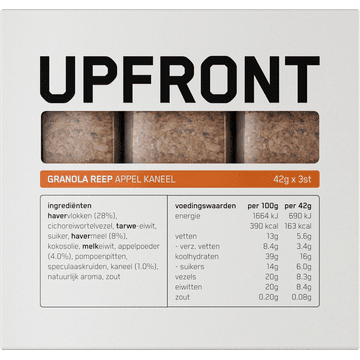 Upfront Granola Bar Appel Kaneel 3 Stuks