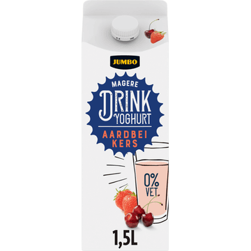 Jumbo Magere Drink Yoghurt Aardbei Kers 1,5 L