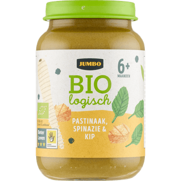 Jumbo Biologisch Babyvoeding Pastinaak, Spinazie & Kip 6+ Maanden 190 g