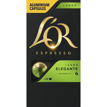 L'OR Espresso Aluminium Capsules Lungo Elegante 10 Stuks 52 g