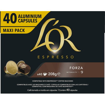 L'OR Espresso Forza Aluminium Capsules Maxi Pack 40 Stuks 208 g