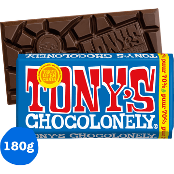 Tony's Chocolonely Puur Chocolade Reep 70% 180 g