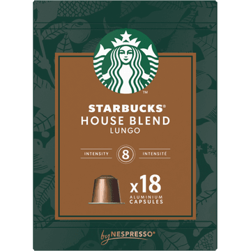 Starbucks by Nespresso House Blend Lungo 18 Aluminium Capsules 93,6 g