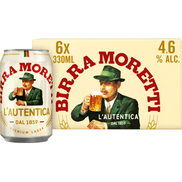 Birra Moretti L'Autentica Bier Blik 6 x 330ml