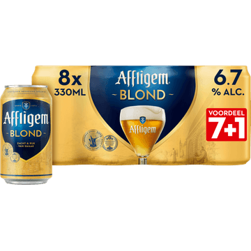 Affligem Blond Bier Blik 7+1 x 330ml Voordeelpack