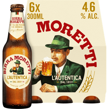 Birra Moretti L'Autentica Bier Fles 6 x 300ml