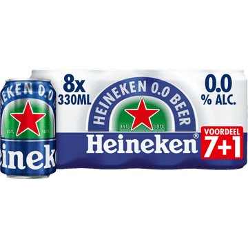 Heineken Premium Pilsener 0.0 Bier Blik 7+1 x 330ml