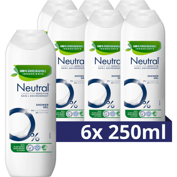 Neutral 0% Showergel Parfumvrije 250 ml x 6