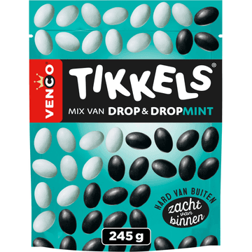 Venco Tikkels Mix van Drop & Dropmint 245 g