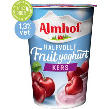Almhof Halfvolle Fruit Yoghurt Kers 1,3% Vet 500 g