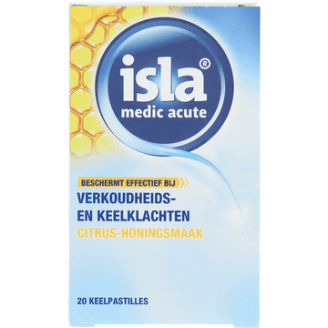 Isla Medic Acute Citrus-Honing Keelpastilles 20 Stuks