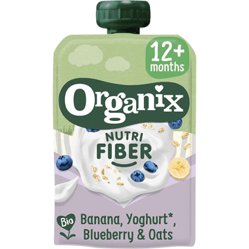 Organix Knijpfruit Banaan, Yoghurt, Blauwe Bes & Haver