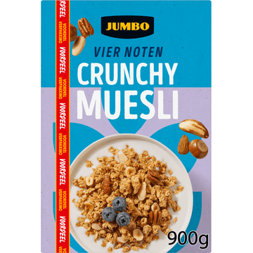 Jumbo Muesli Vier Noten Voordeelverpakking 900 g