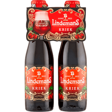 Lindemans Authentic Lambic Beer Kriek Flessen 4 x 25 cl