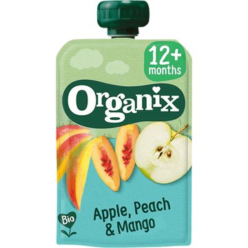 Organix Knijpfruit Appel, Perzik & Mango 12+m