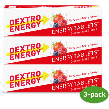 Dextro Energy Tabletten Fizzy Sour Berry 3 Stuks