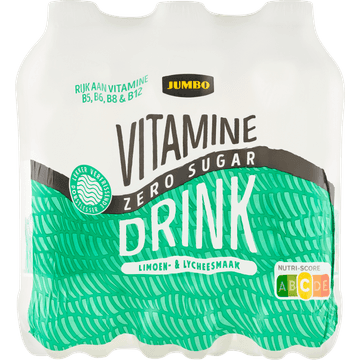 Jumbo Vitamine Drink Zero Sugar Limoen- & Lycheesmaak 6 x 500ML