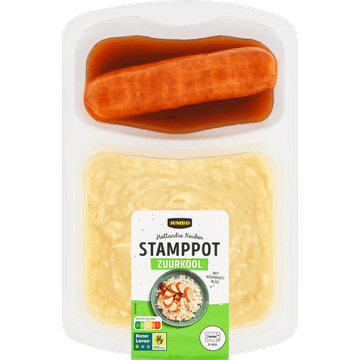 Jumbo Stamppot Zuurkool met Rookworst in Jus 500 g