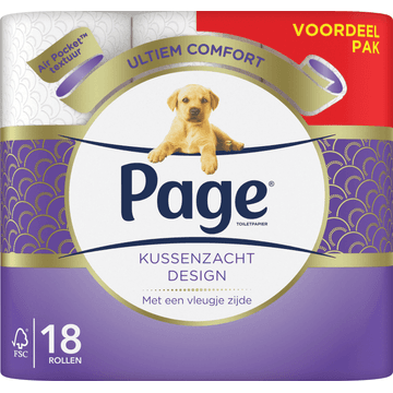 Page Kussenzacht Design Toiletpapier 18-rollen