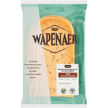 Wapenaer Goudse Kaas Oud met Komijn 48+ Plakken ca. 200 g