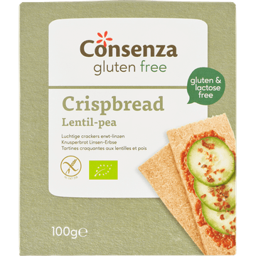 Consenza Gluten Free Luchtige Crackers Erwt-Linzen 100 g