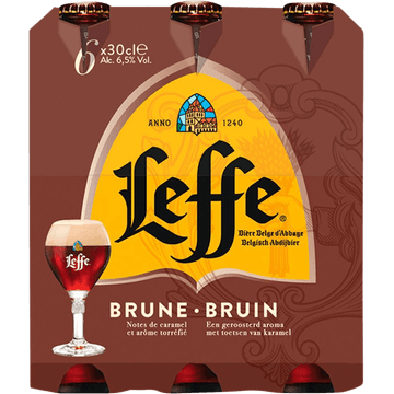 Leffe Bruin Belgisch Abdijbier Flessen 6 x 30 cl