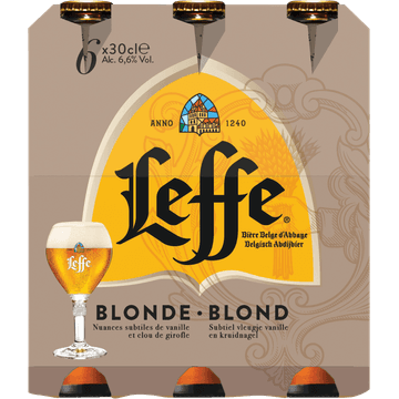 Leffe Blond Belgisch Abdijbier Flessen 6 x 30 cl