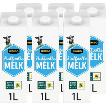 Jumbo Halfvolle Melk Beter Leven* 6 x 1 L