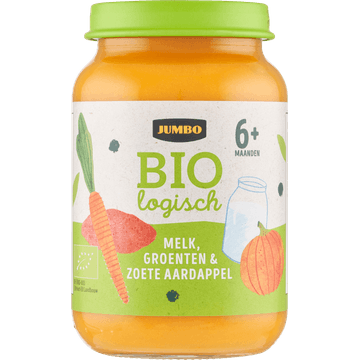 Jumbo Babyvoeding Biologisch Melk, Groenten & Zoete Aardappel 6+ Maanden 190 g