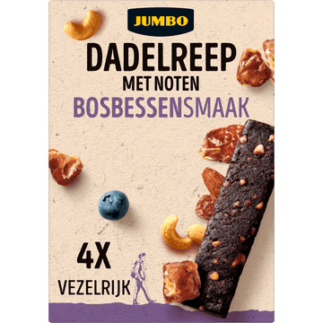 Jumbo Dadelreep met Noten Bosbessensmaak 4 Stuks
