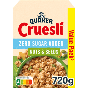 Quaker Cruesli Zero Sugar Added Nuts & Seeds 720 g