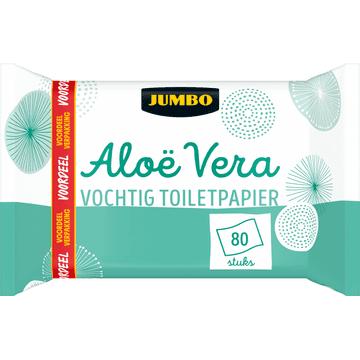 Jumbo Vochtig Toiletpapier Aloë Vera Voordeelverpakking 80 Stuks
