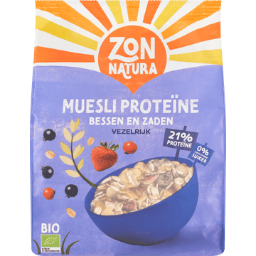 Zonnatura Bio Muesli Proteïne Bessen en Zaden 375 g