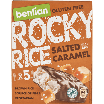 Rocky Rice Gluten Free Salted Caramel Rice Bar 5 x 18 g