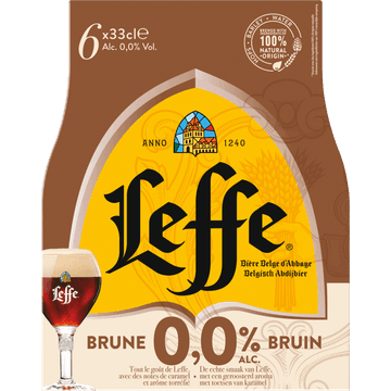 Leffe Bruin Alcoholvrij Bier 6 x 33 cl