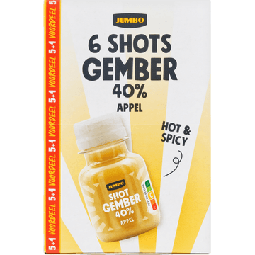Jumbo Shots Gember Hot & Spicy Voordeel 6 x 60ML